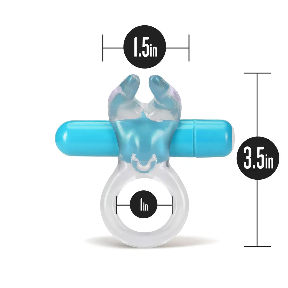 Play With Me By Blush® | Bull: Blue Vibrating Penis Ring