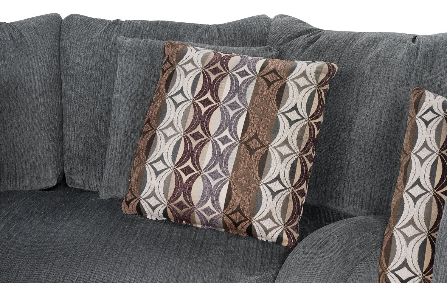 Preesall 3-Piece Chenille Sectional - Grey