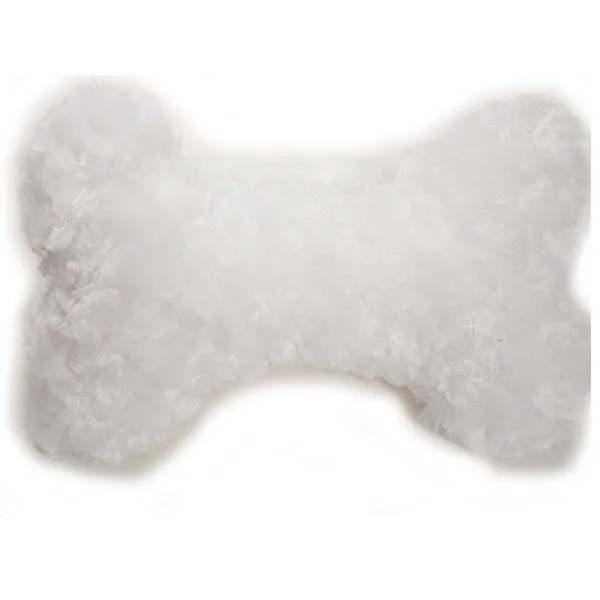 Rosette Bone Dog Pillow in White