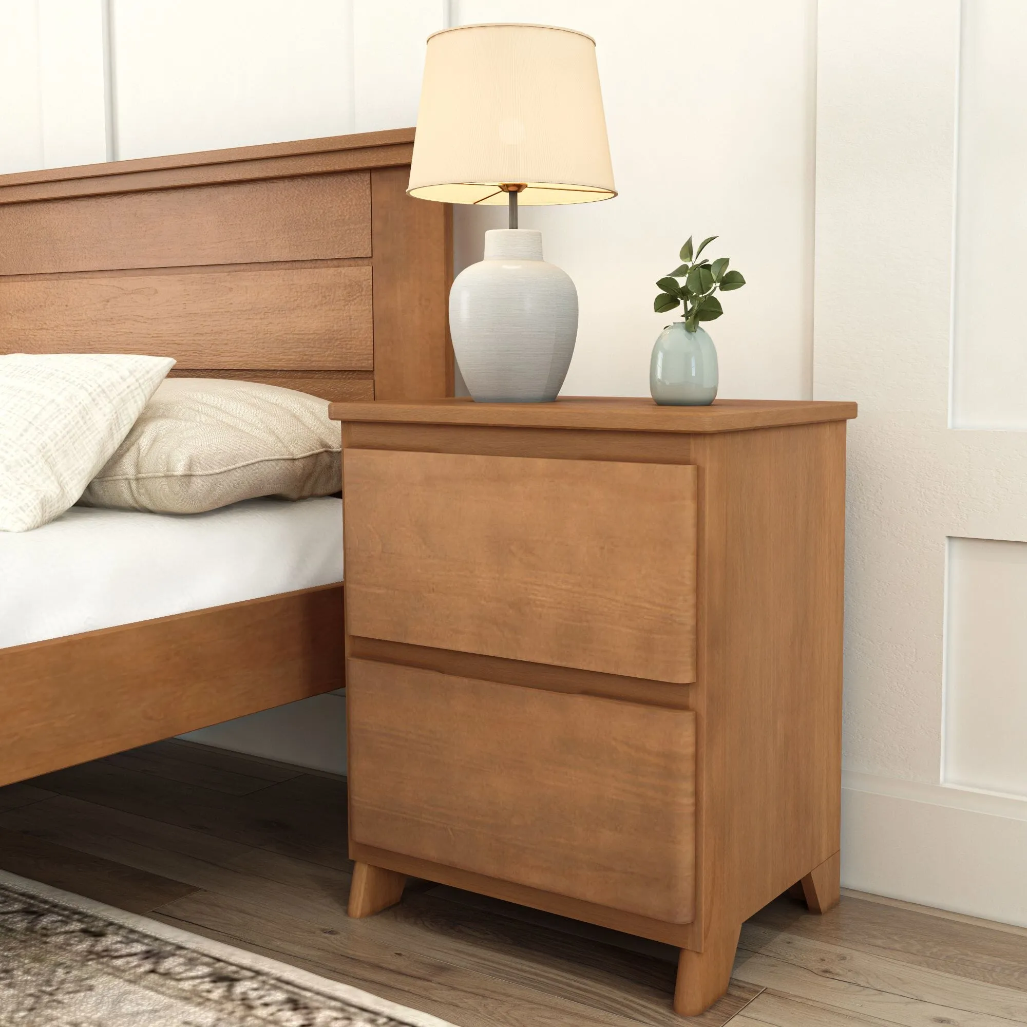 Rustic 2-Drawer Nightstand