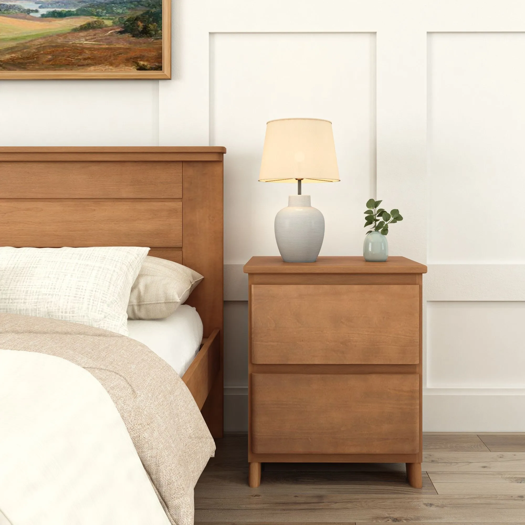 Rustic 2-Drawer Nightstand