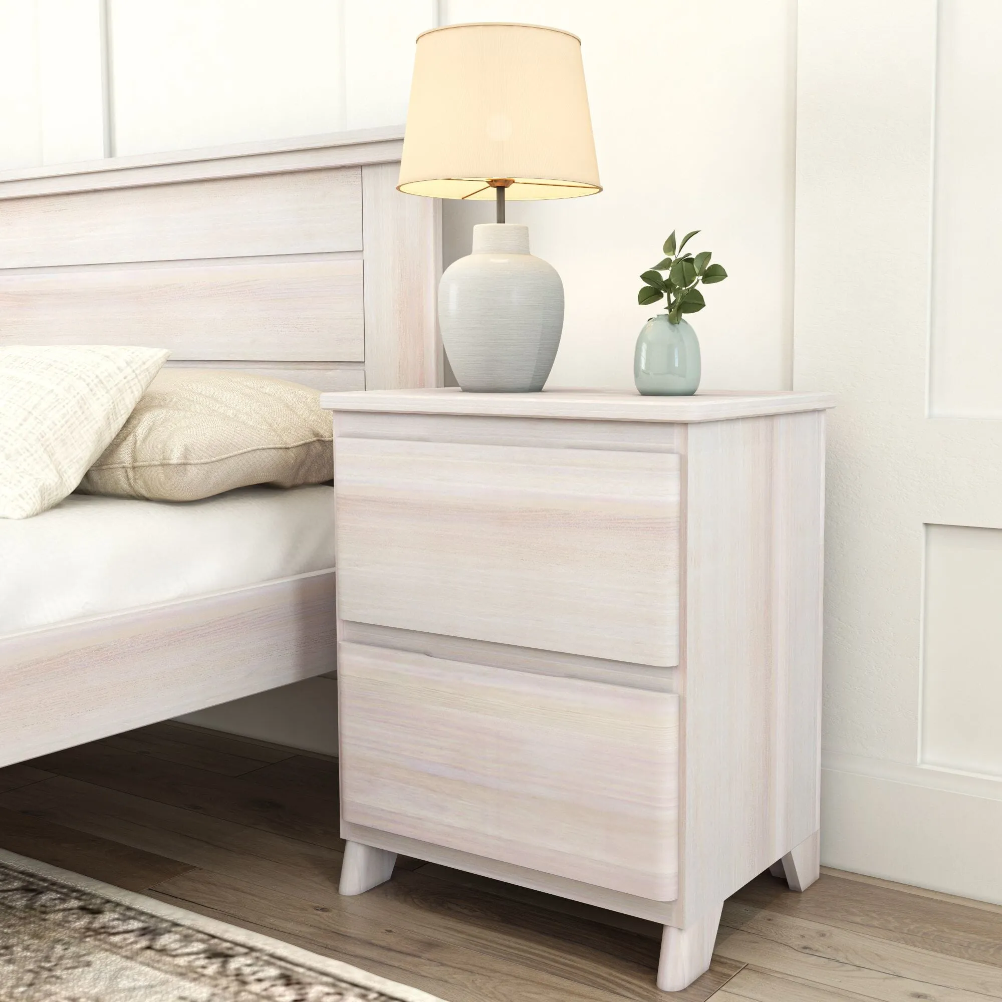 Rustic 2-Drawer Nightstand
