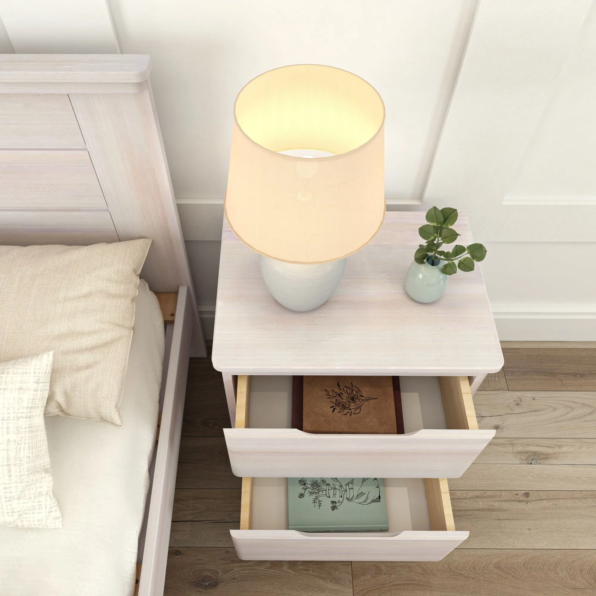 Rustic 2-Drawer Nightstand