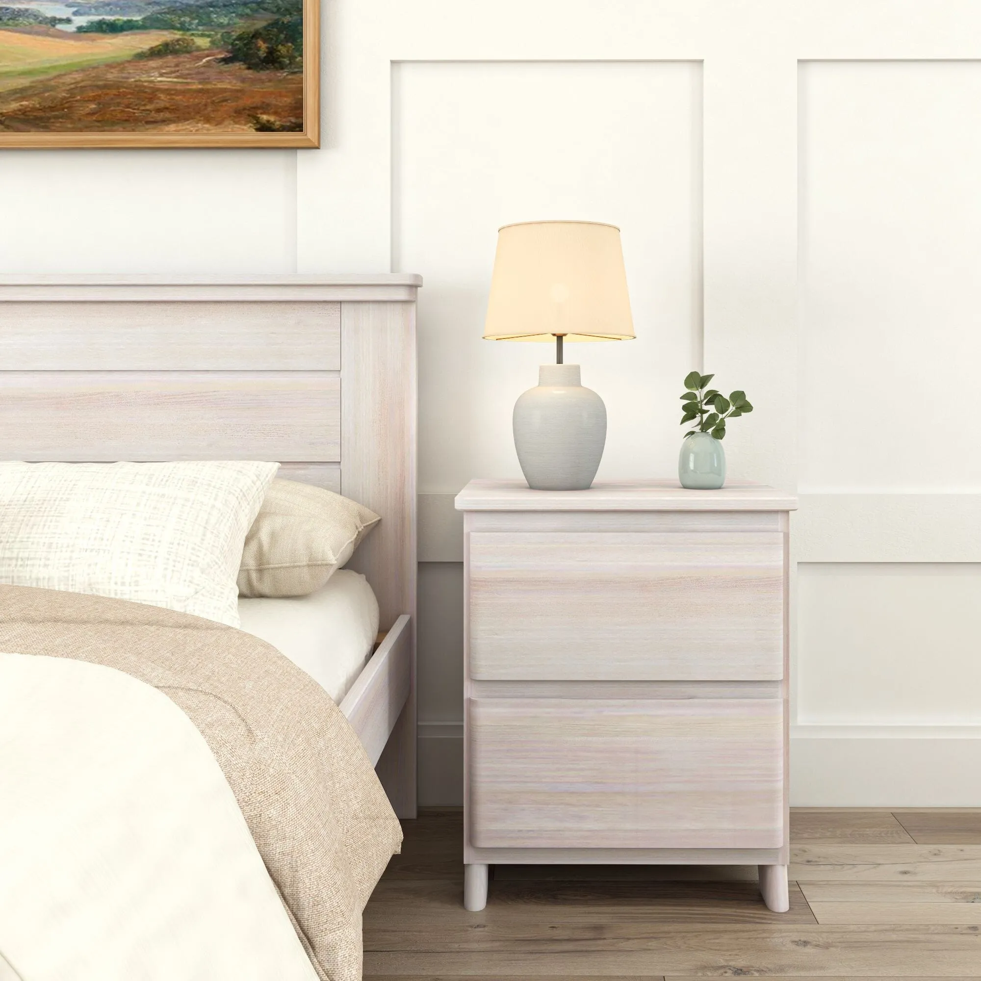 Rustic 2-Drawer Nightstand