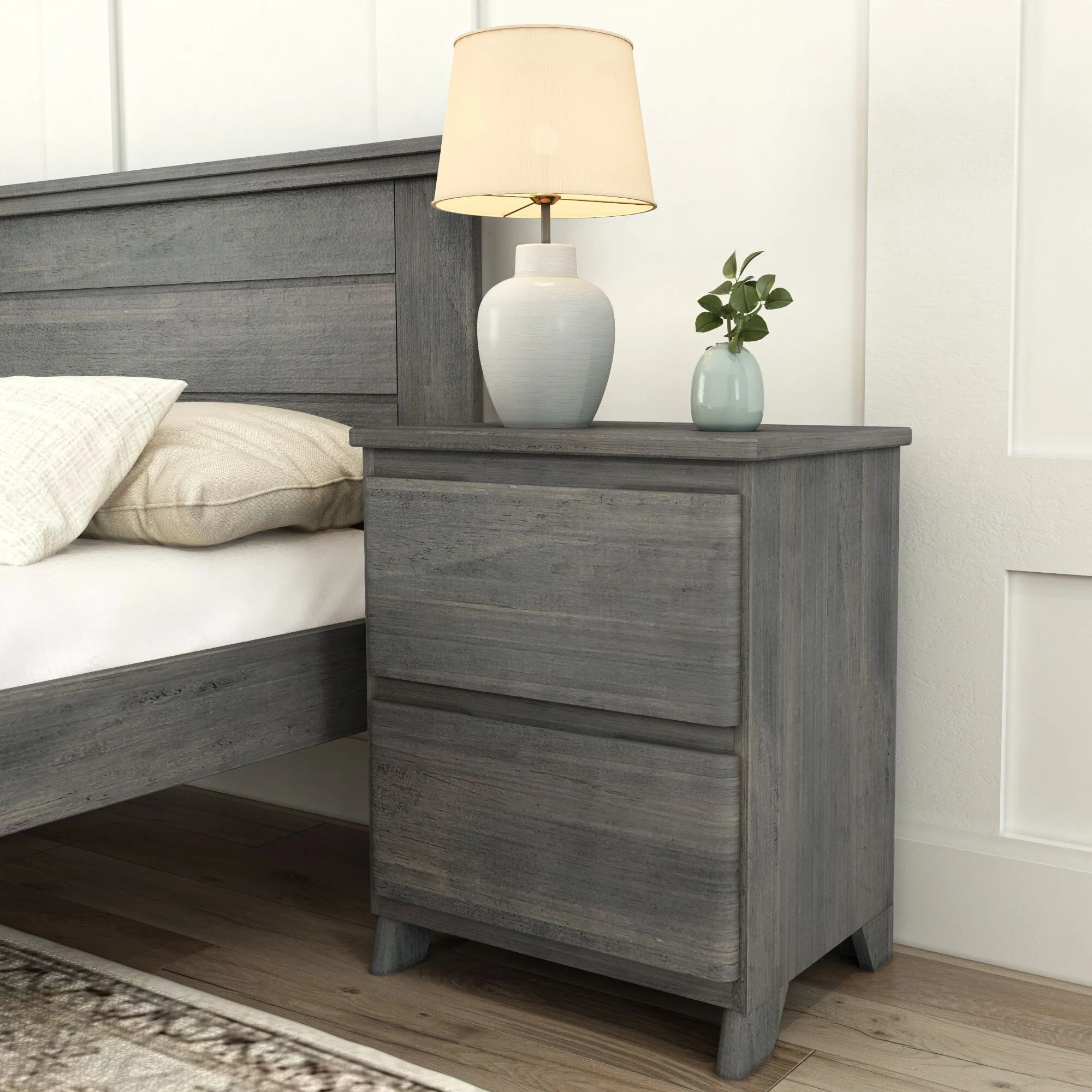 Rustic 2-Drawer Nightstand