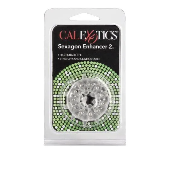 Sexagon 2 Penis Erection Girth Enhancer Ring with Spikes for Her Stimulation