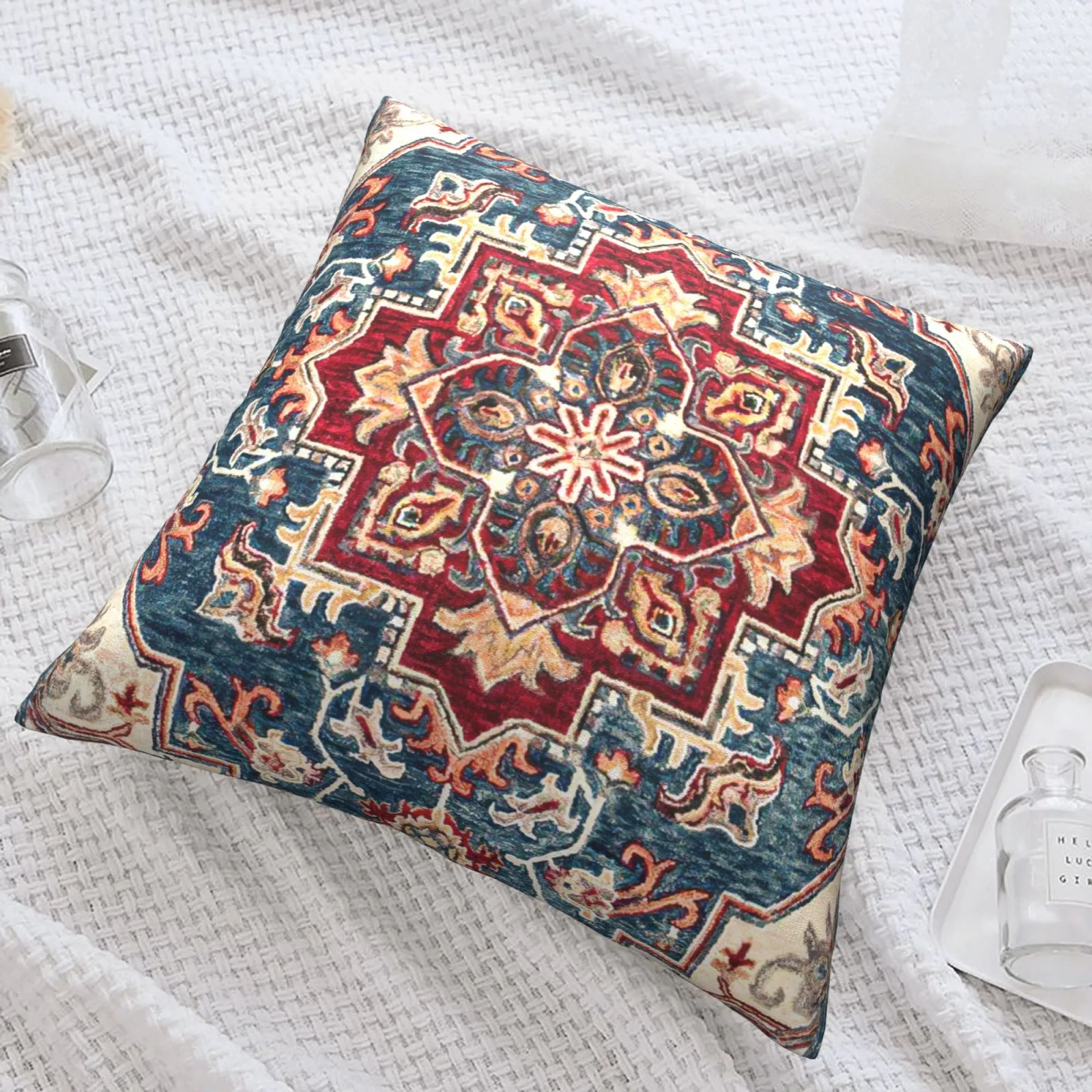 Short Plush Cushion Cover for Home Decor