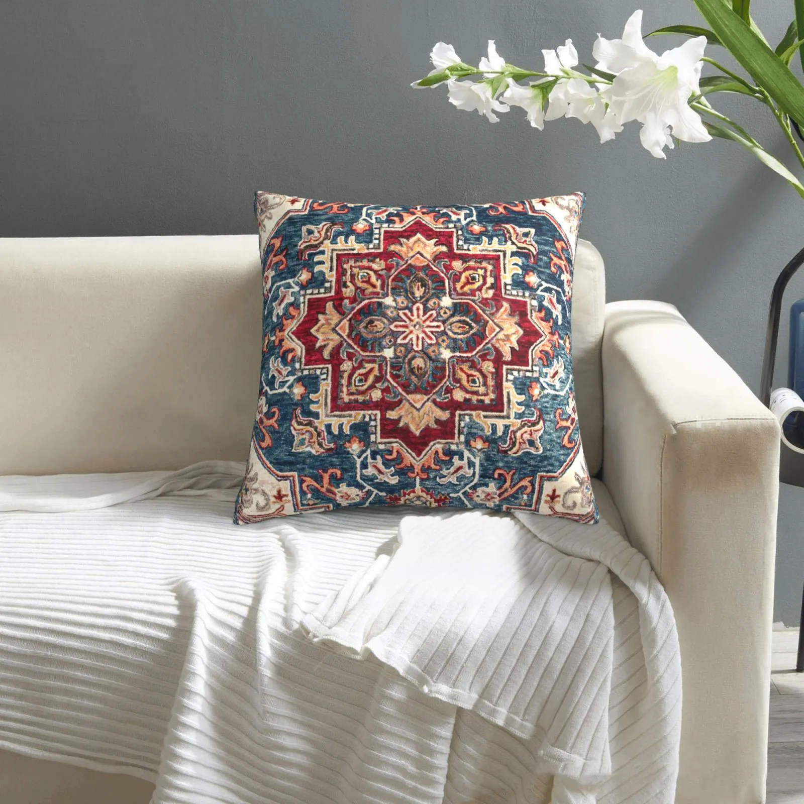 Short Plush Cushion Cover for Home Decor
