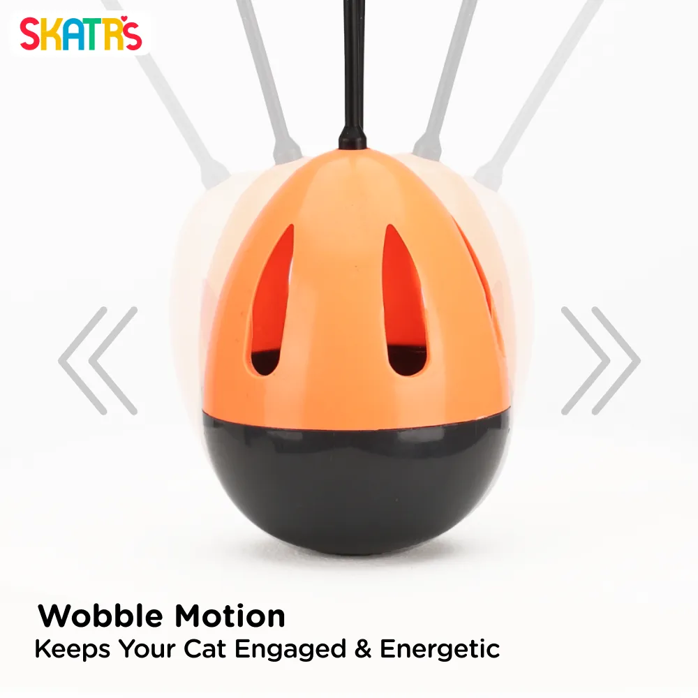 Skatrs Feather Interactive Tumbler Toy for Cats (Orange)