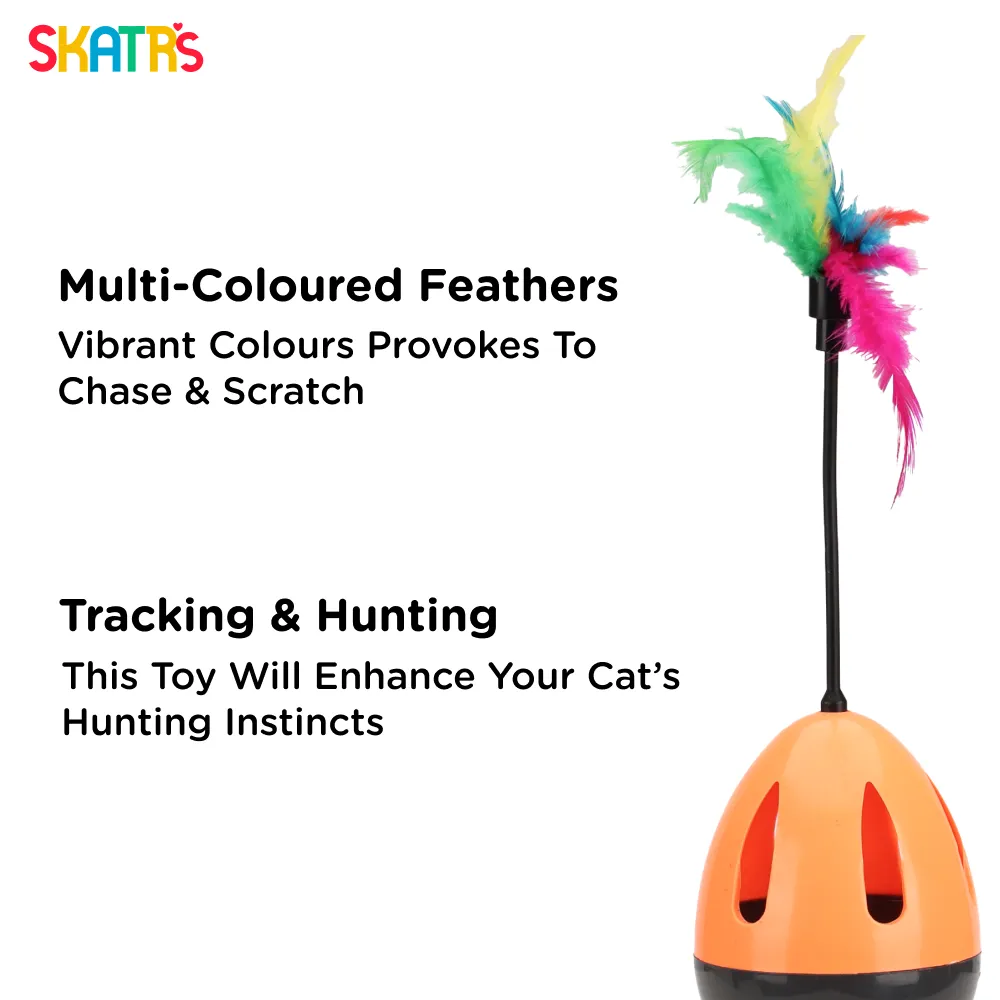 Skatrs Feather Interactive Tumbler Toy for Cats