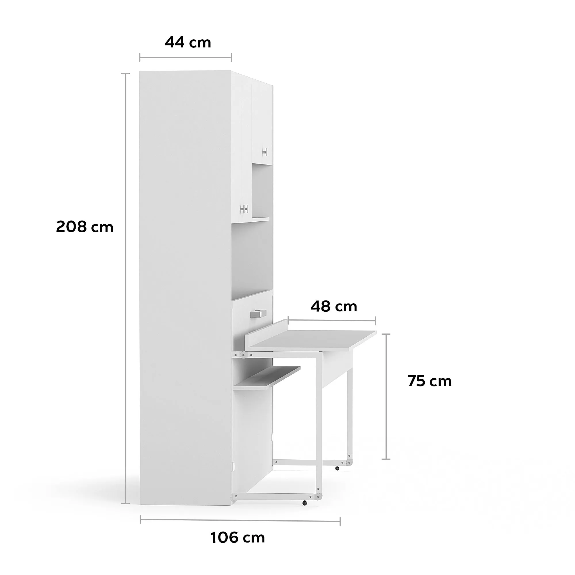 Spazio Nitro Single Wall Bed with Secret Desk