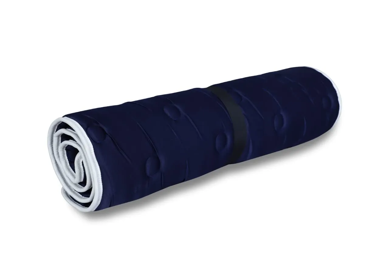 Springtek Roll-Up Travel Lite/Guest Bed/Floor Mat | Mattress 1 inch Single PU Foam Mattress (Blue) (L x W: 72 inch x 36 inch)(72x36 inches)