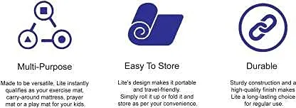 Springtek Roll-Up Travel Lite/Guest Bed/Floor Mat | Mattress 1 inch Single PU Foam Mattress (Blue) (L x W: 72 inch x 36 inch)(72x36 inches)
