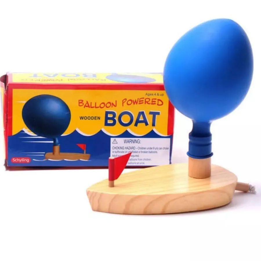 Tiny Toys Wooden Baloon Powered Boat, Baby Toddler Bath Toy, Mechanical Toys, Science Toys - 2-5Yrs Boys & Girls