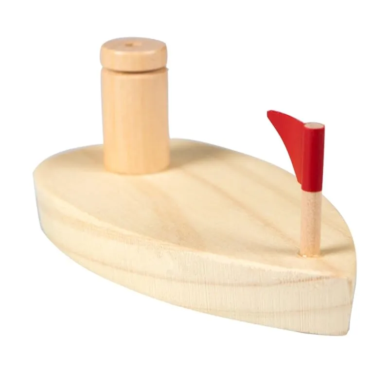 Tiny Toys Wooden Baloon Powered Boat, Baby Toddler Bath Toy, Mechanical Toys, Science Toys - 2-5Yrs Boys & Girls