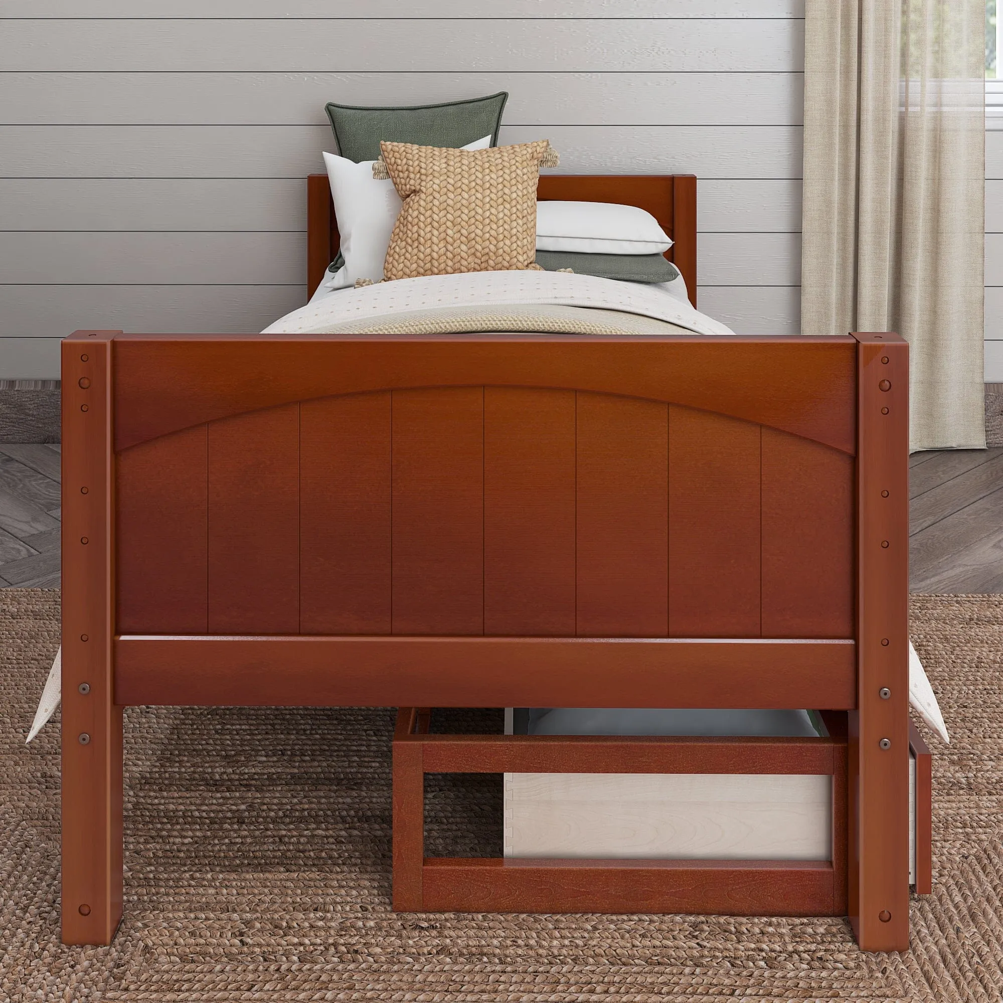 Twin Low Basic Bed with Underbed Dresser