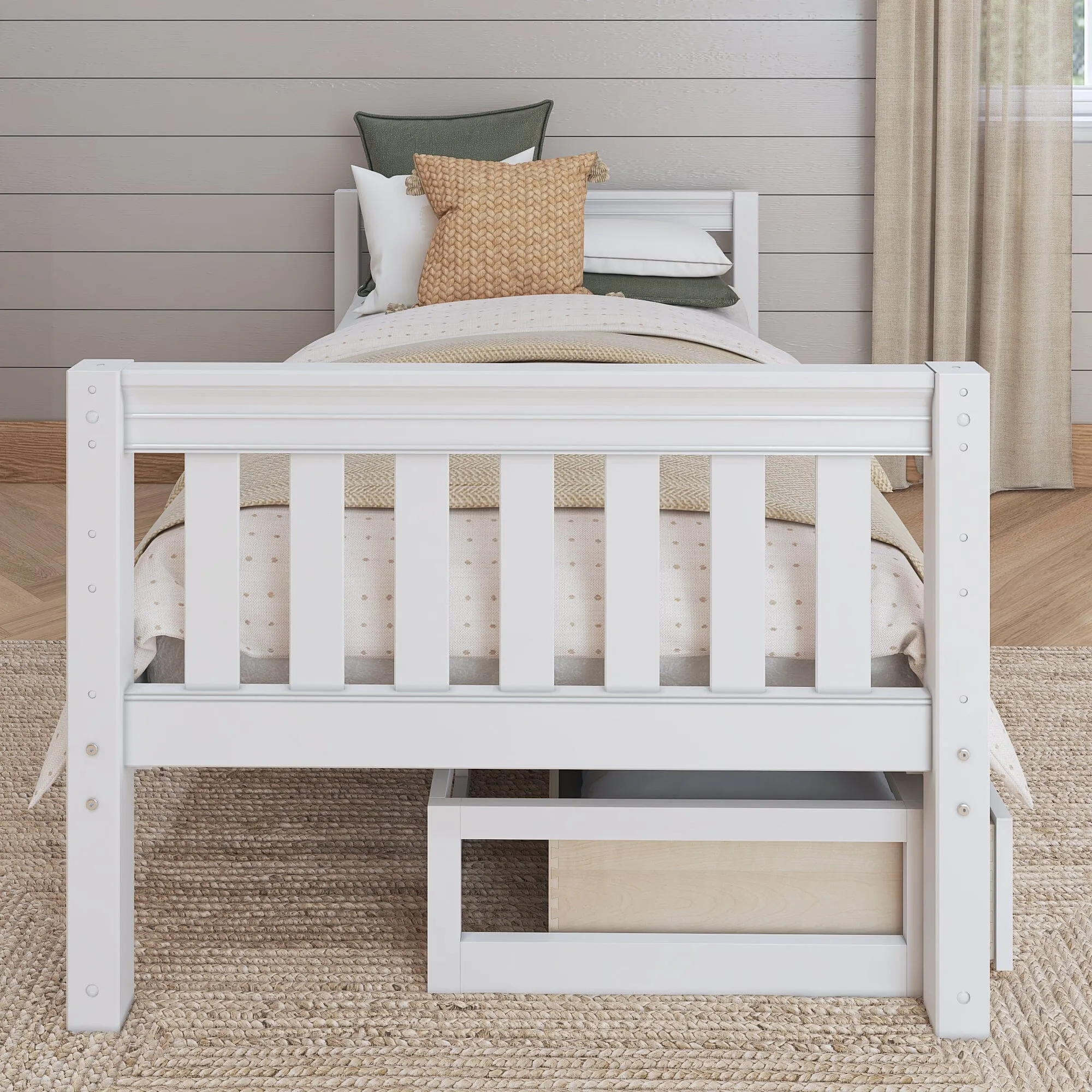 Twin Low Basic Bed with Underbed Dresser