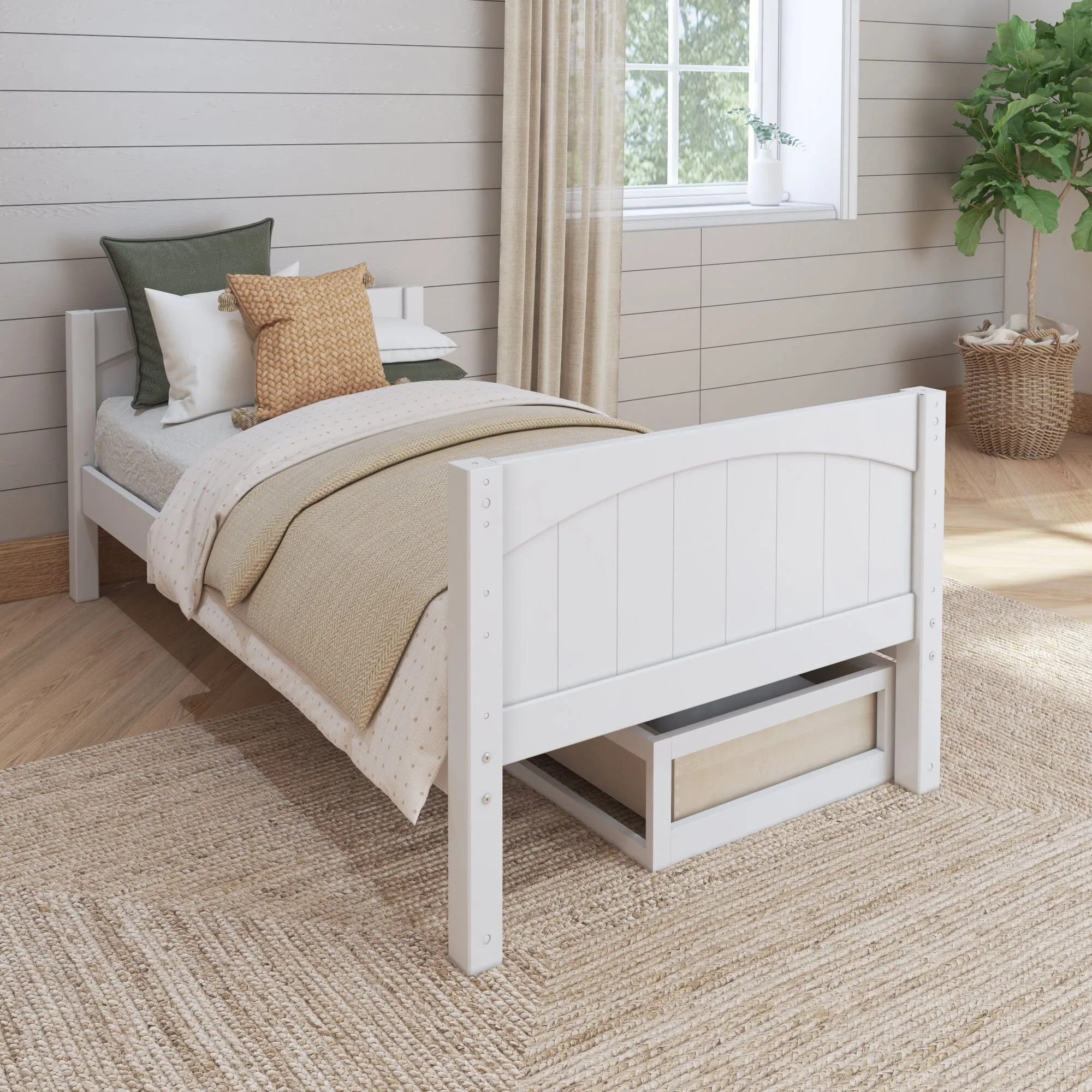 Twin Low Basic Bed with Underbed Dresser