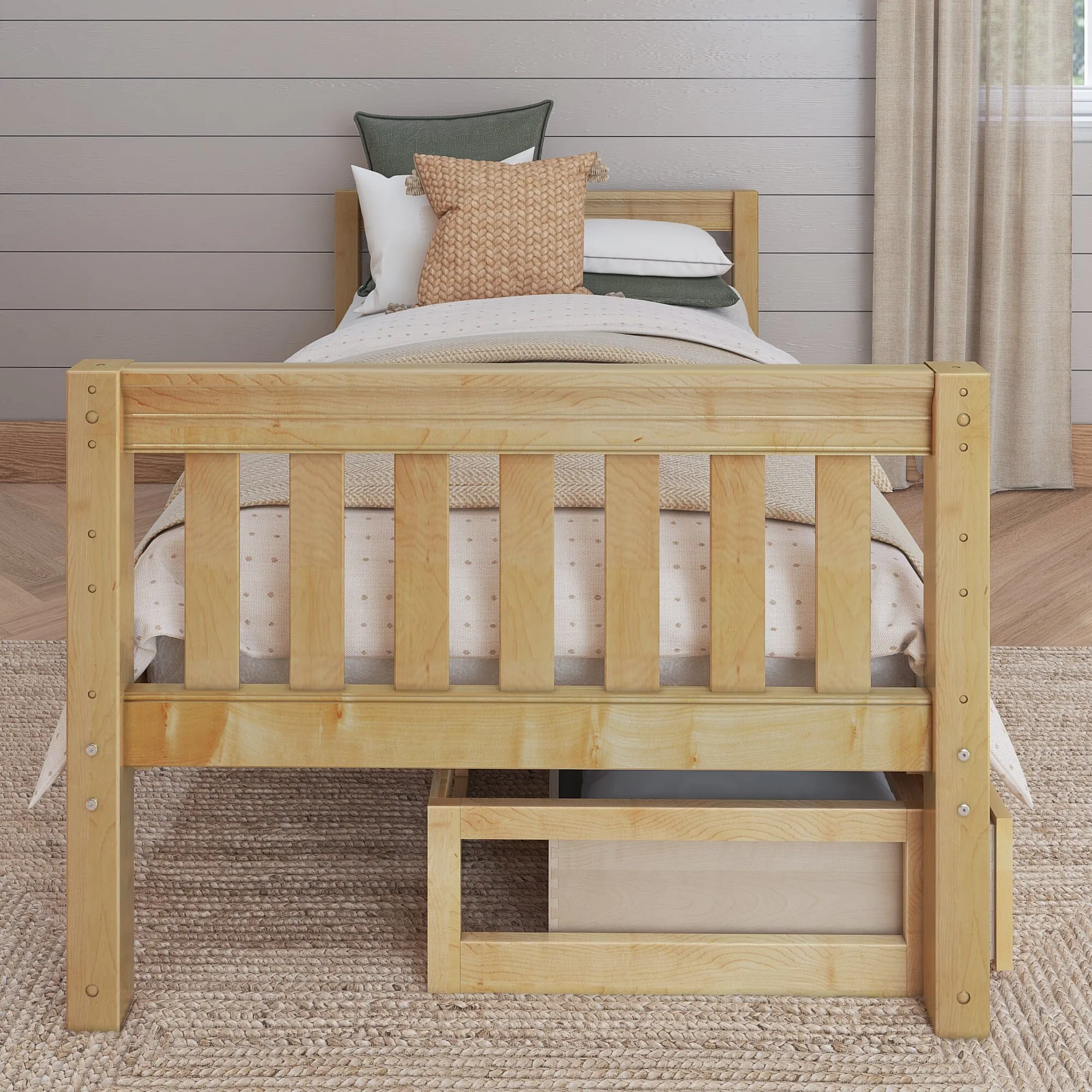 Twin Low Basic Bed with Underbed Dresser