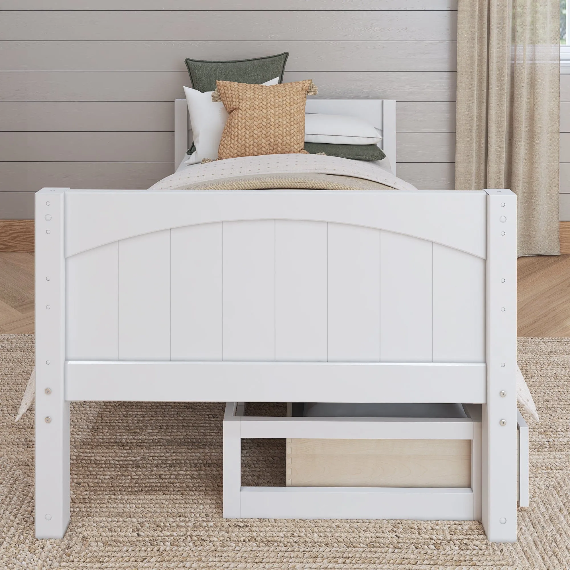 Twin Low Basic Bed with Underbed Dresser