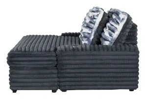 U8291 Grey Seat Cushion With Usb, Back Seat And Rest Frame,Right Arm And 3 Pillows