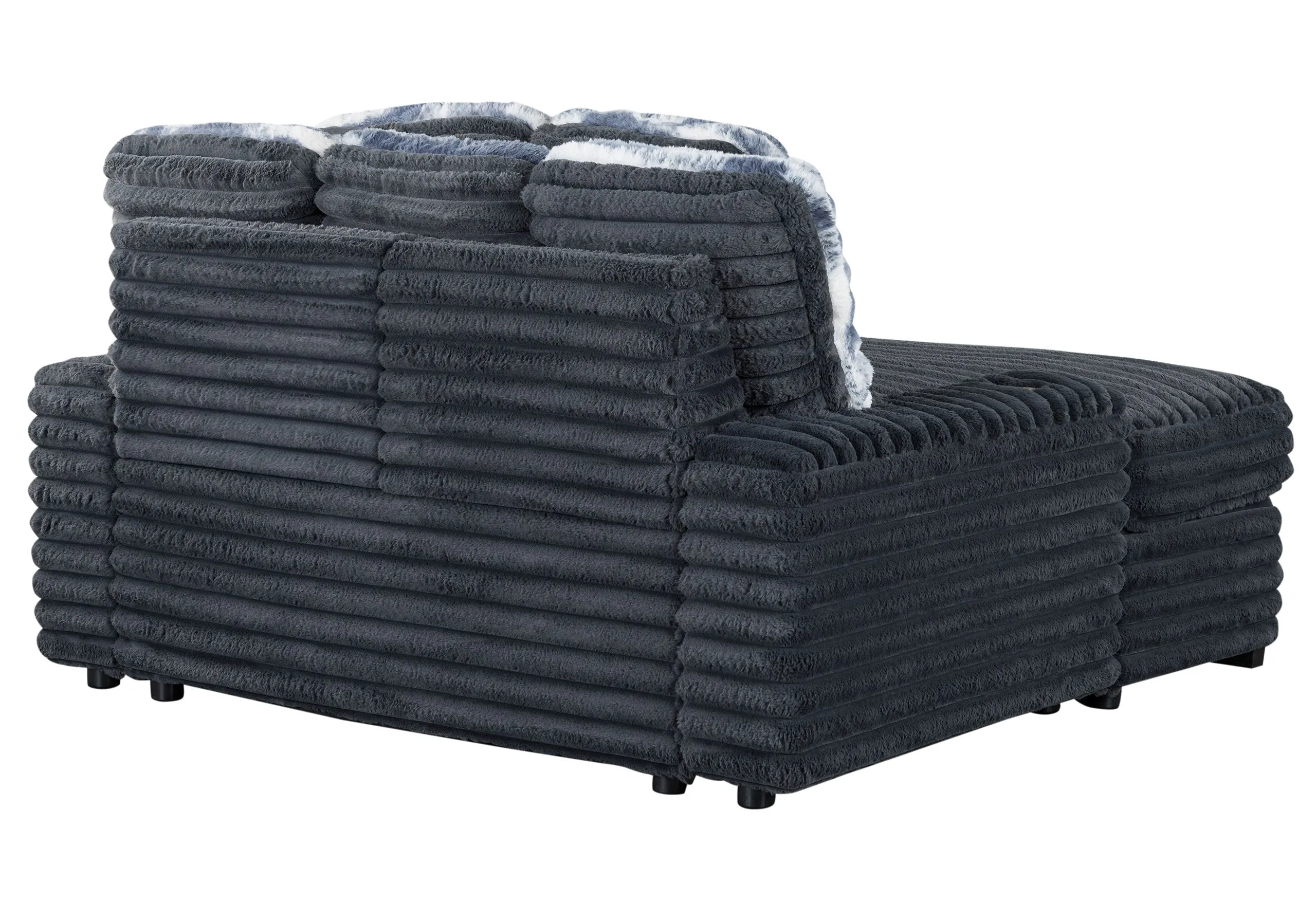 U8291 Grey Seat Cushion With Usb, Back Seat And Rest Frame,Right Arm And 3 Pillows