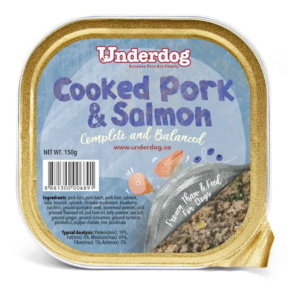 Underdog Cooked Pork & Salmon Complete & Balanced Frozen Dog Food 1.2kg