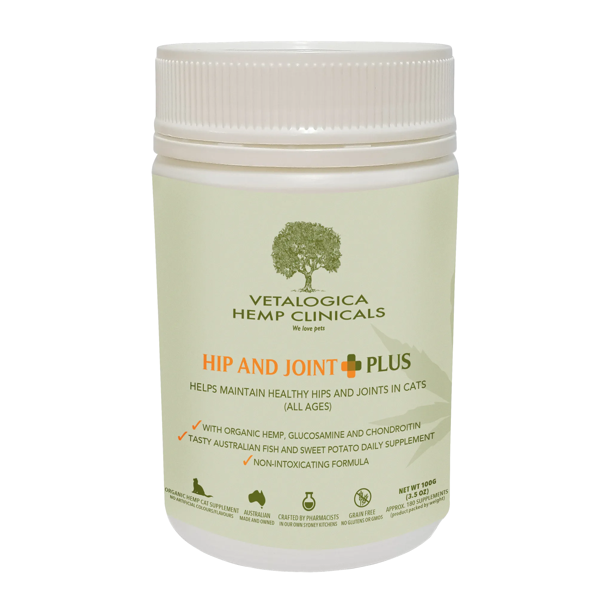 Vetalogica Hemp Clinicals Hip & Joint Plus - Supplements for Cats 100g