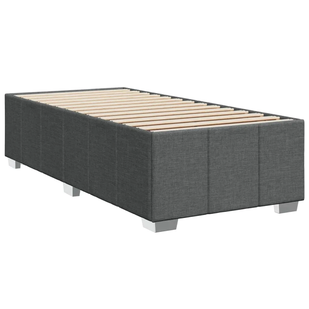 vidaXL Bed Frame without Mattress Dark Grey 90x190 cm Single Fabric