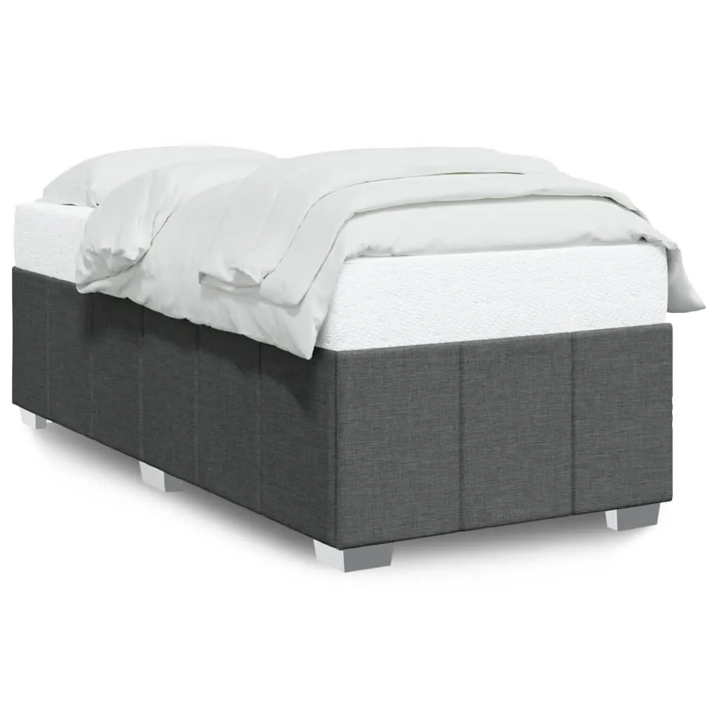 vidaXL Bed Frame without Mattress Dark Grey 90x190 cm Single Fabric
