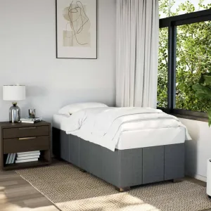 vidaXL Bed Frame without Mattress Dark Grey 90x190 cm Single Fabric
