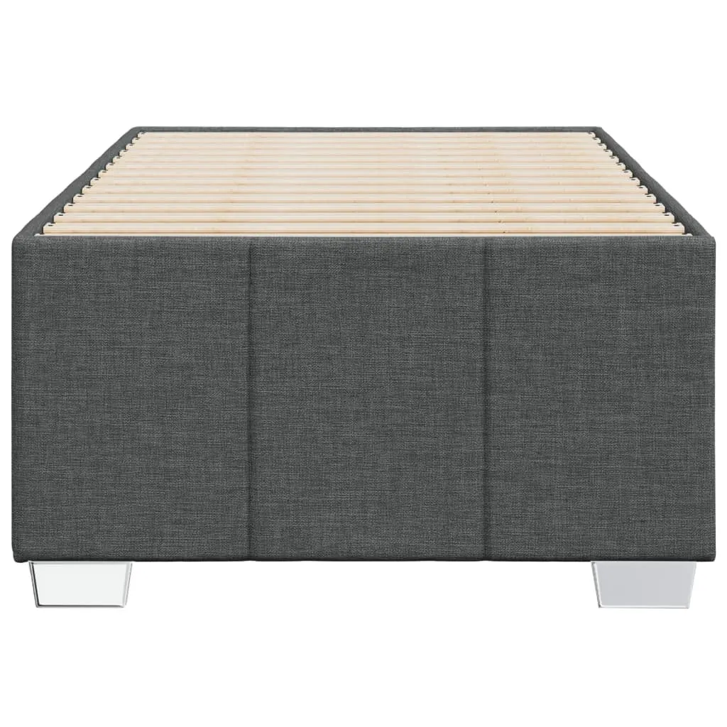 vidaXL Bed Frame without Mattress Dark Grey 90x190 cm Single Fabric