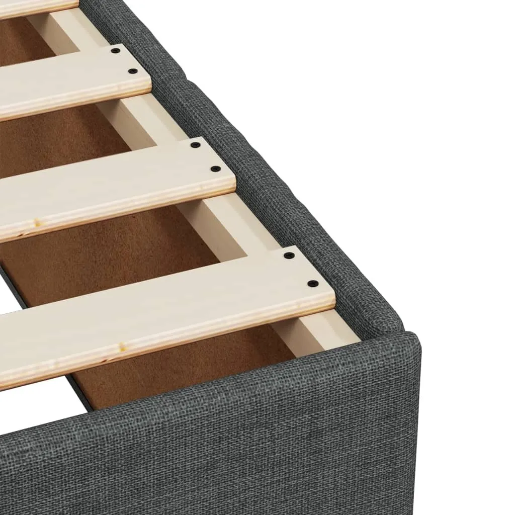 vidaXL Bed Frame without Mattress Dark Grey 90x190 cm Single Fabric