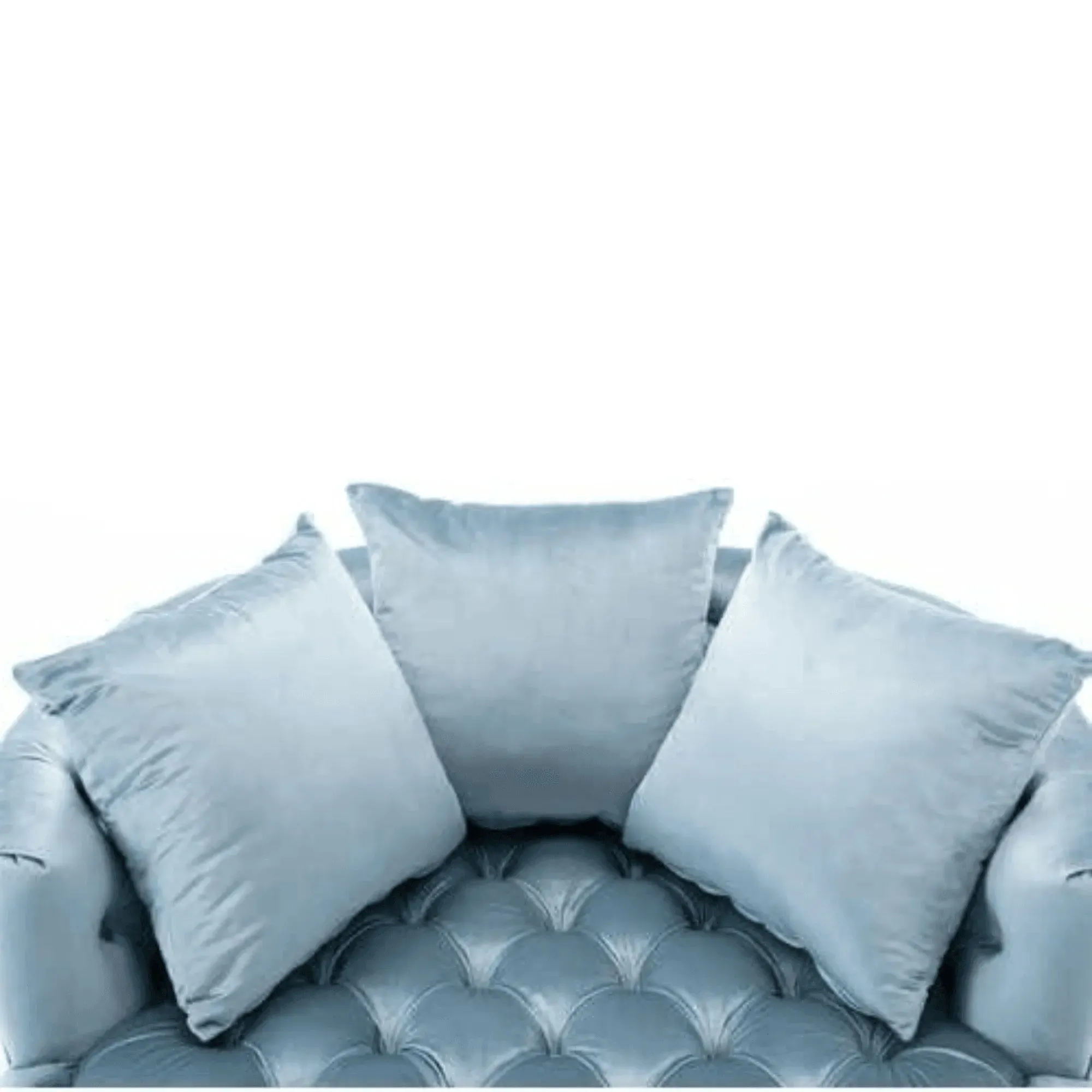 Wooden Twist Barrel Button Tufted Design Modern Round Sofa Cuddle Chair For Living Room with 3 Pillows